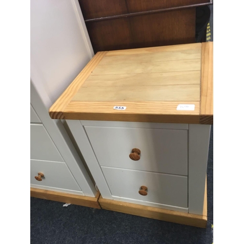 583 - CREAM PINE EFFECT CHEST OF 5 DRAWERS WITH MATCHING 2 DRAWER CHEST