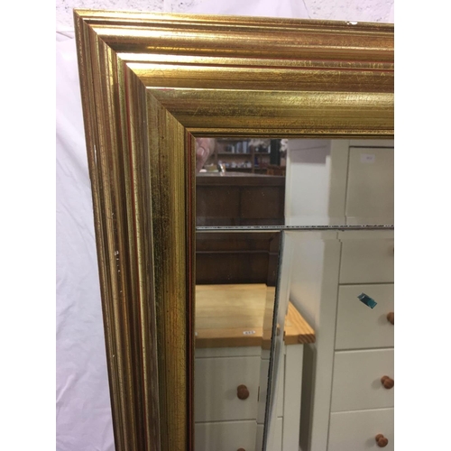 587 - GILT FRAMED WINDOW EFFECT MIRROR, 45'' HIGH X 33'' APPROX