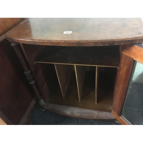 593 - WALNUT GLAZED SMALL DISPLAY CABINET