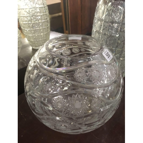 597 - 2 GLASS VASES