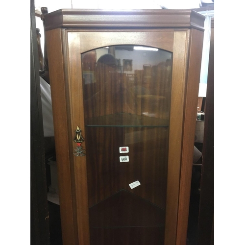 600 - MODERN GLAZED CORNER CABINET