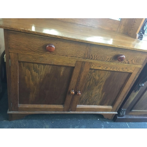 604 - ARTS & CRAFTS MIRROR BACK SIDEBOARD