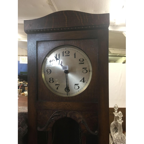 610 - OAK GRANDFATHER CLOCK