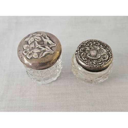 650 - TWO SILVER MOUNTED JARS 1904 & 1908