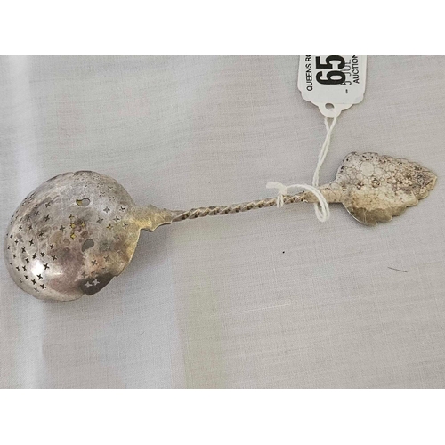 651 - DUTCH SILVER SIFTER SPOON