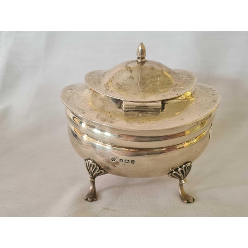 712 - SILVER SUGAR BOWL WITH LID, B'HAM 1906, 173g