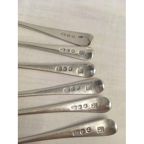 737 - SET OF 6 SILVER TEA SPOONS, LONDON 1800, 80g