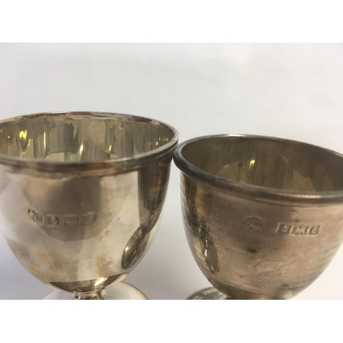 748 - 2 X EGG CUPS & 1 SPOON SILVER