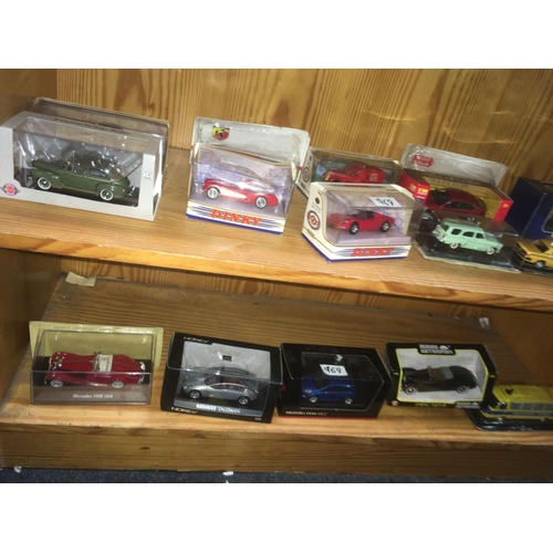 969 - 4 SHELVES OF BOXED & UNBOXED MODEL CARS BY DAYS GONE BY, TETLEY, DINKY, NOREV & OTHERS INCL; METAL D... 