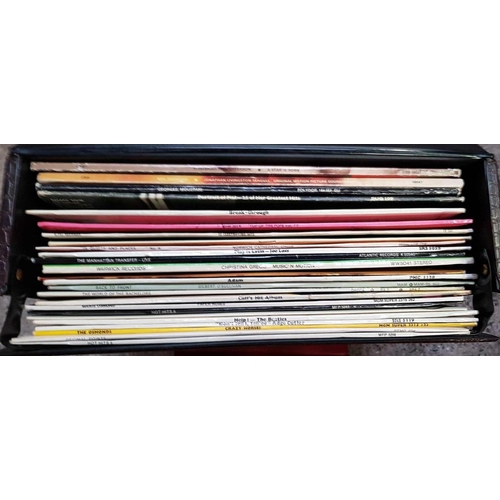 112 - 2 CASES OF VARIOUS LONG PLAY RECORDS & A CASE OF 45'S INCL; ABBA, THREE DEGREES, HOLLIES & MANY OTHE... 