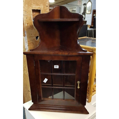 275 - GLAZED SMALL CORNER CABINET