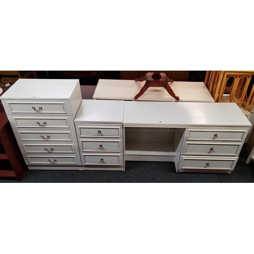 279 - MODERN DRESSING TABLE WITH NO MIRROR & MATCHING CHEST OF 5 DRAWERS