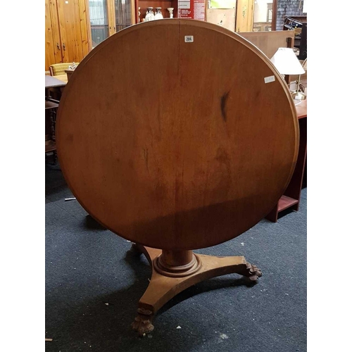 284 - TILT TOP TABLE ON CLAW FEET