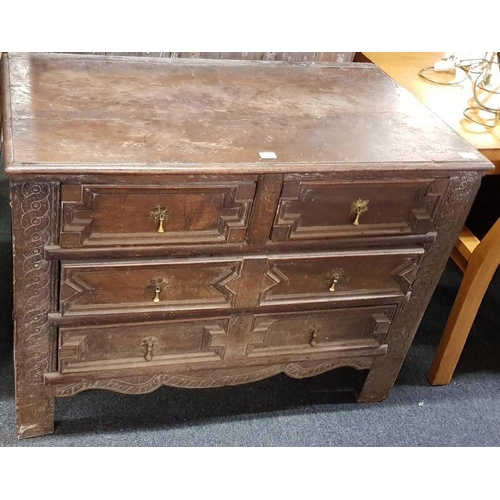 290 - CARVED CHEST OF 3 DRAWERS