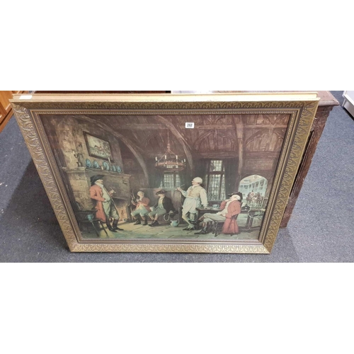 292 - GILT F/G FRANK MOSS BENNETT PRINT OF THE LANDLORDS STORY