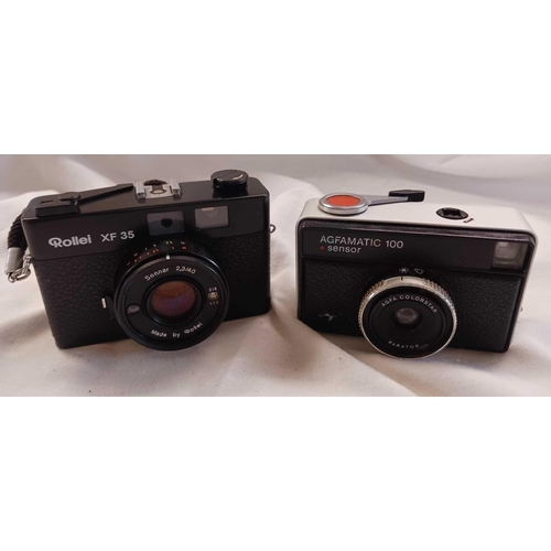 850 - A ROLLEI XF 35 CAMERA & AN AGFA MATIC 100 CAMERA