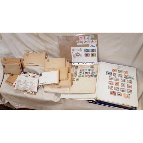 855 - CARTON WITH MISC STAMP ALBUMS & QTY OF LOOSE WORLD WIDE STAMPS