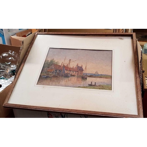 90 - QTY OF GILT FRAMED PICTURES, SOME WATERCOLOURS