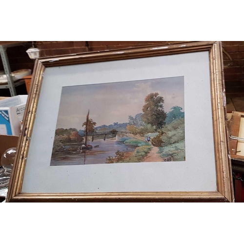 90 - QTY OF GILT FRAMED PICTURES, SOME WATERCOLOURS