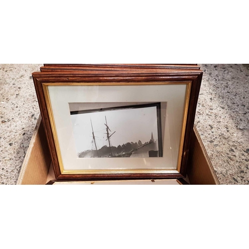 92 - CARTON OF FRAMED PHOTOGRAPHS OF THE OLD EXETER MARITIME MUSEUM