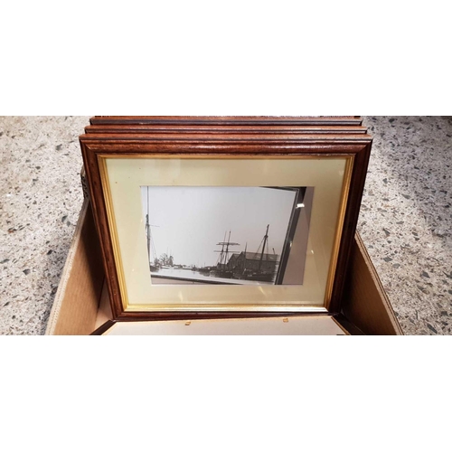 92 - CARTON OF FRAMED PHOTOGRAPHS OF THE OLD EXETER MARITIME MUSEUM