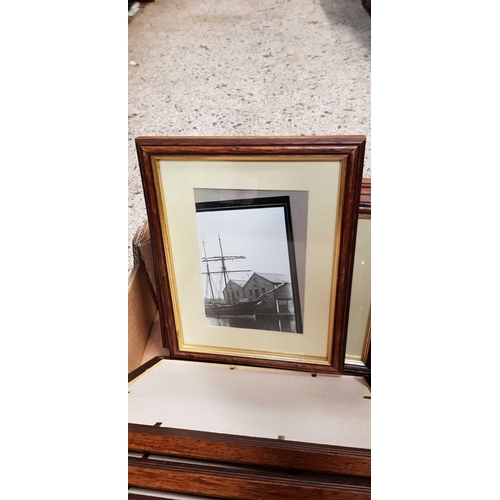 92 - CARTON OF FRAMED PHOTOGRAPHS OF THE OLD EXETER MARITIME MUSEUM