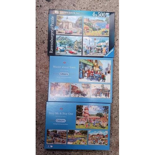 26 - 4 GIBSONS & 1 RAVENSBURGER JIGSAW PUZZLES