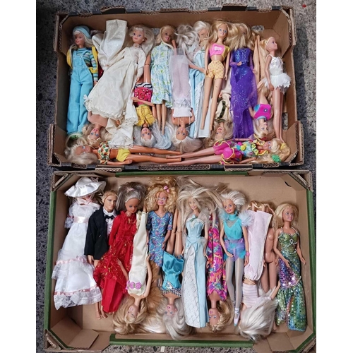 43 - 2 BOXES OF VINTAGE BARBIE DOLLS