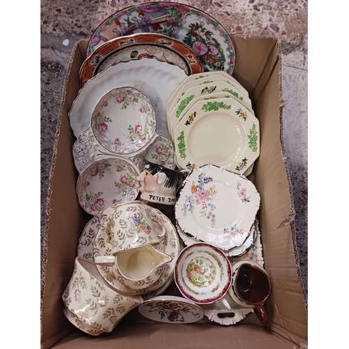 15 - CARTON WITH MISC CHINAWARE INCL; MID WINTER, ROYAL DOULTON & BURSLEM