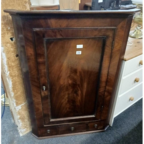 278 - MAHOGANY CORNER CABINET WITH DRAWERS