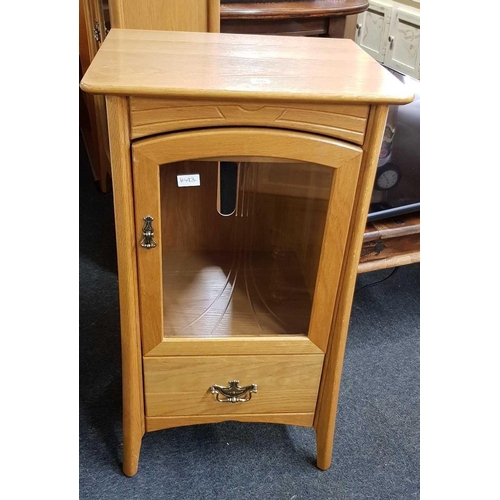 300 - REPRODUCTION LIGHT WOOD GLAZED HI-FI CABINET