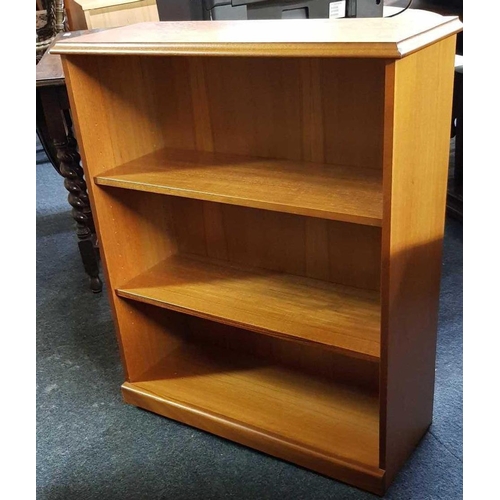 305 - MODERN TEAK BOOKCASE, 34'' HIGH X 31'' LONG X 12'' ACROSS