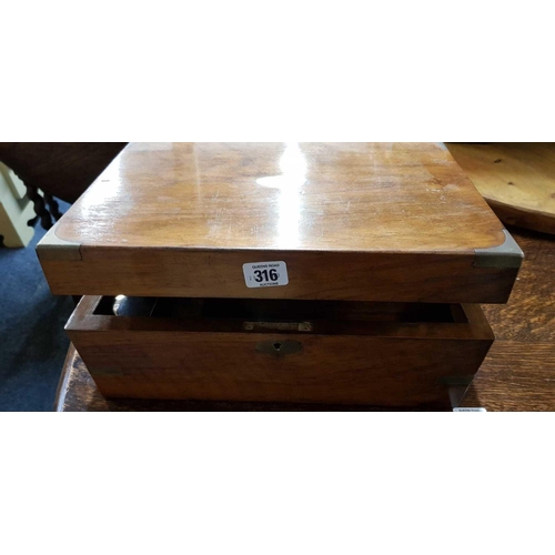 316 - MAHOGANY WRITING SLOPE