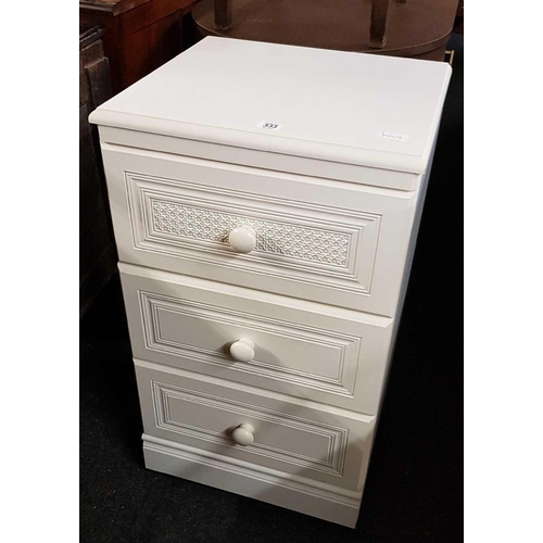 333 - WHITE 3 DRAWER CABINET