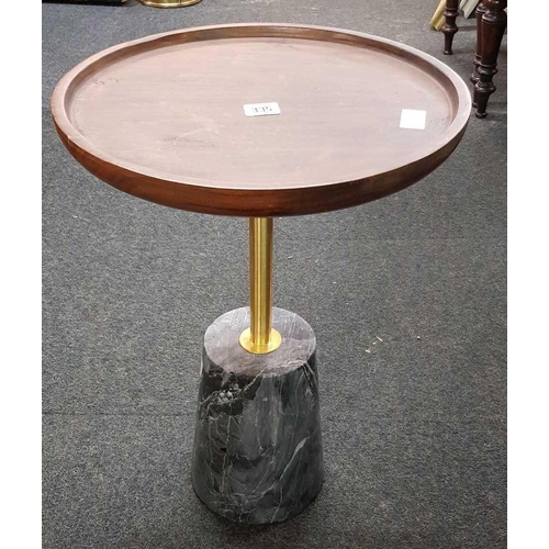 335 - MARBLE BASE, CIRCULAR TOP SMALL TABLE