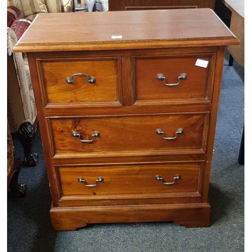 340 - STAINED PINE CHEST OF 4 DRAWERS