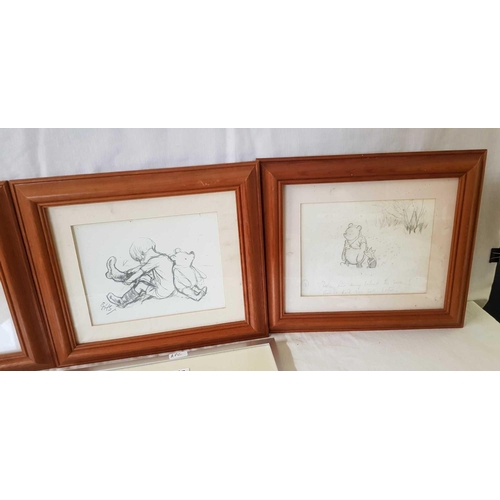 362 - 4 F/G PRINTS OF WINNIE THE POOH & 2 OTHER PRINTS OF WOMEN