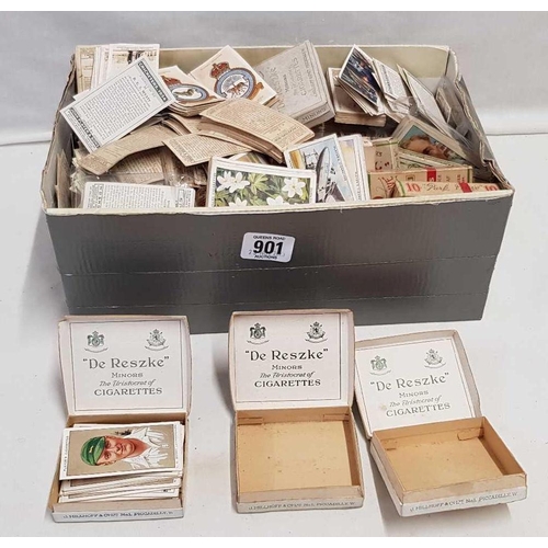 901 - CARTON OF MISC CIGARETTE CARDS & CIGARETTE PACKETS