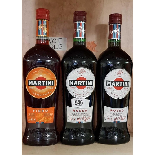 946 - 2 BOTTLES OF MARTINI ROSSO & 1 FIERO