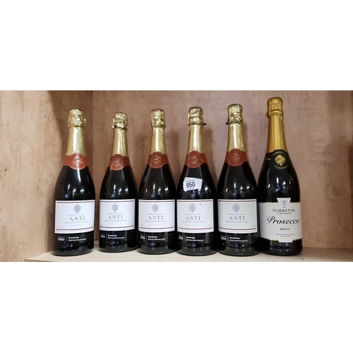 950 - 5 BOTTLES OF ASTI SWEET & 1 PROSECCO