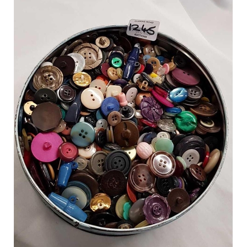 1245 - TIN OF ASSORTED BUTTONS