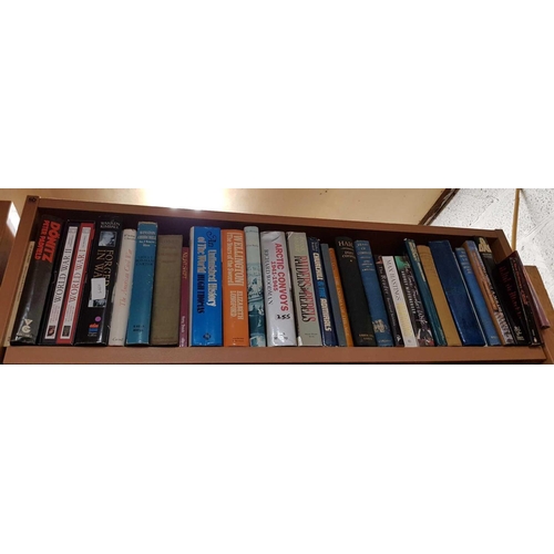 255 - 2 SHELVES OF MILITARY RELATED  BOOKS