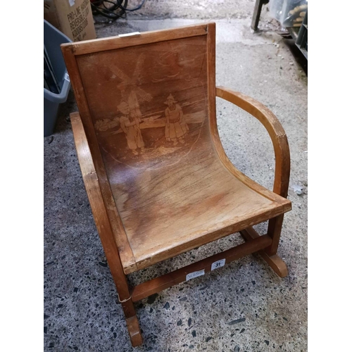 31 - CHILDS WOODEN ROCKING CHAIR OR STOOL