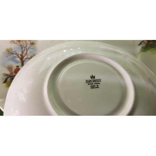 398 - SHELF OF DUCHESS HUNTING SCENE PATTERN CHINAWARE