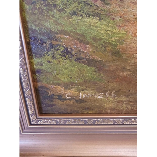 482 - GILT F/G OIL OF RIVER SCENE