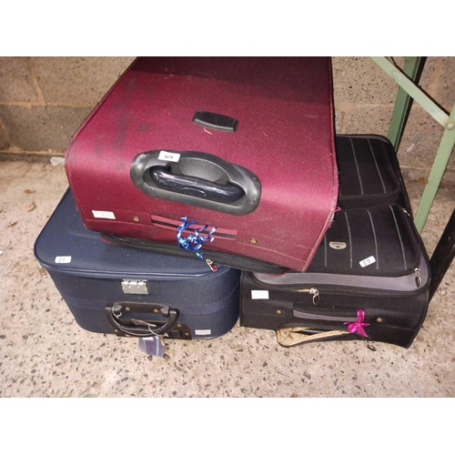 69 - 3 SOFT TRAVEL SUITCASES WITH WHEELS