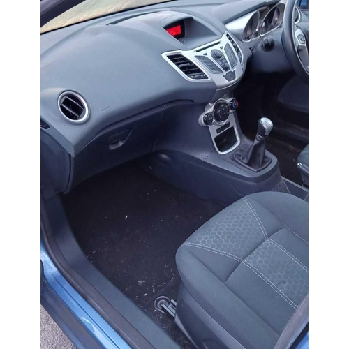 1 - BLUE FORD FIESTA, 1242CC, PETROL REG: CP58 GZE. TAX & M.O.T EXPIRED, HAS BEEN GARAGED, MILEAGE APPRO... 