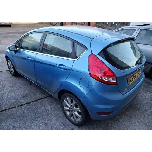 1 - BLUE FORD FIESTA, 1242CC, PETROL REG: CP58 GZE. TAX & M.O.T EXPIRED, HAS BEEN GARAGED, MILEAGE APPRO... 