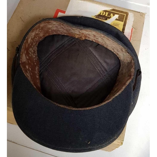 10 - WWII BRITISH RAF VISER CAP, STAINED CONDITION