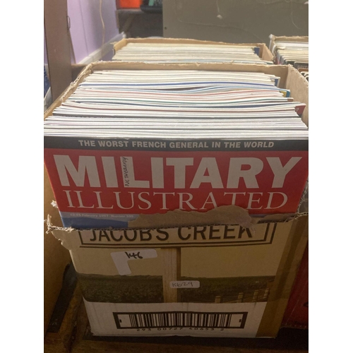 146 - 6 SMALL CARTONS & PART CARTON OF MILITARY ILLUSTRATED & RAILWAY MODELLER